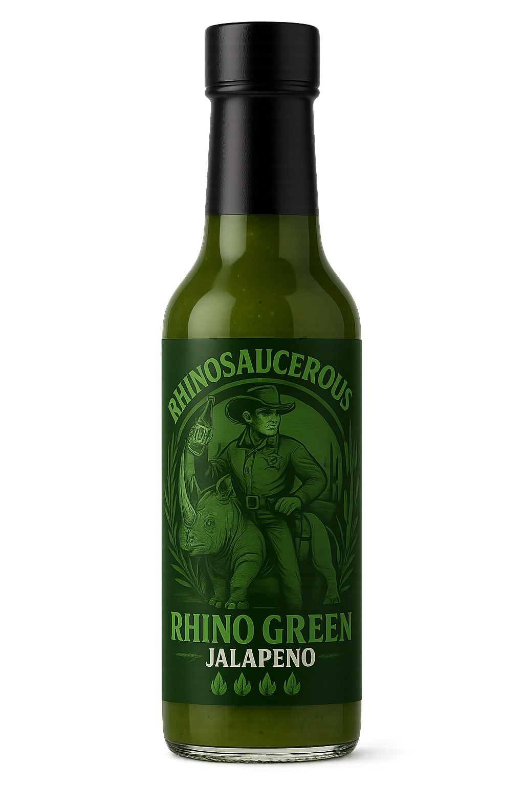 Rhino Green Hot Sauce – Jalapeño Pepper Heat (5/10)