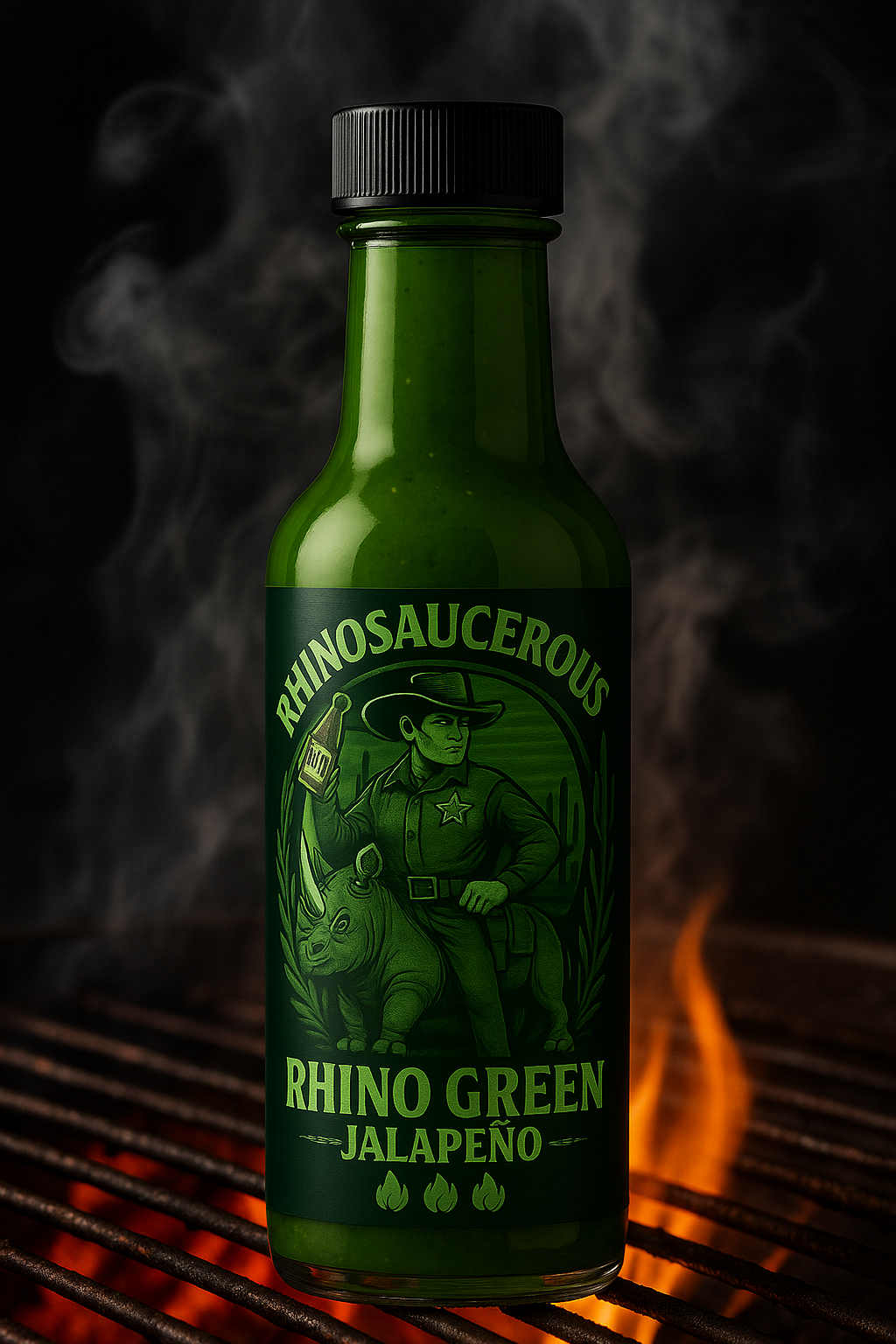 Rhino Green Hot Sauce – Jalapeño Pepper Heat (5/10)