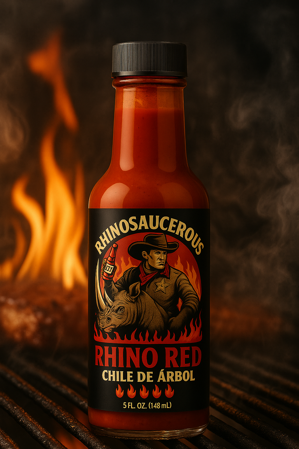 Rhino Red Hot Sauce – Chile de Árbol Heat (7/10)