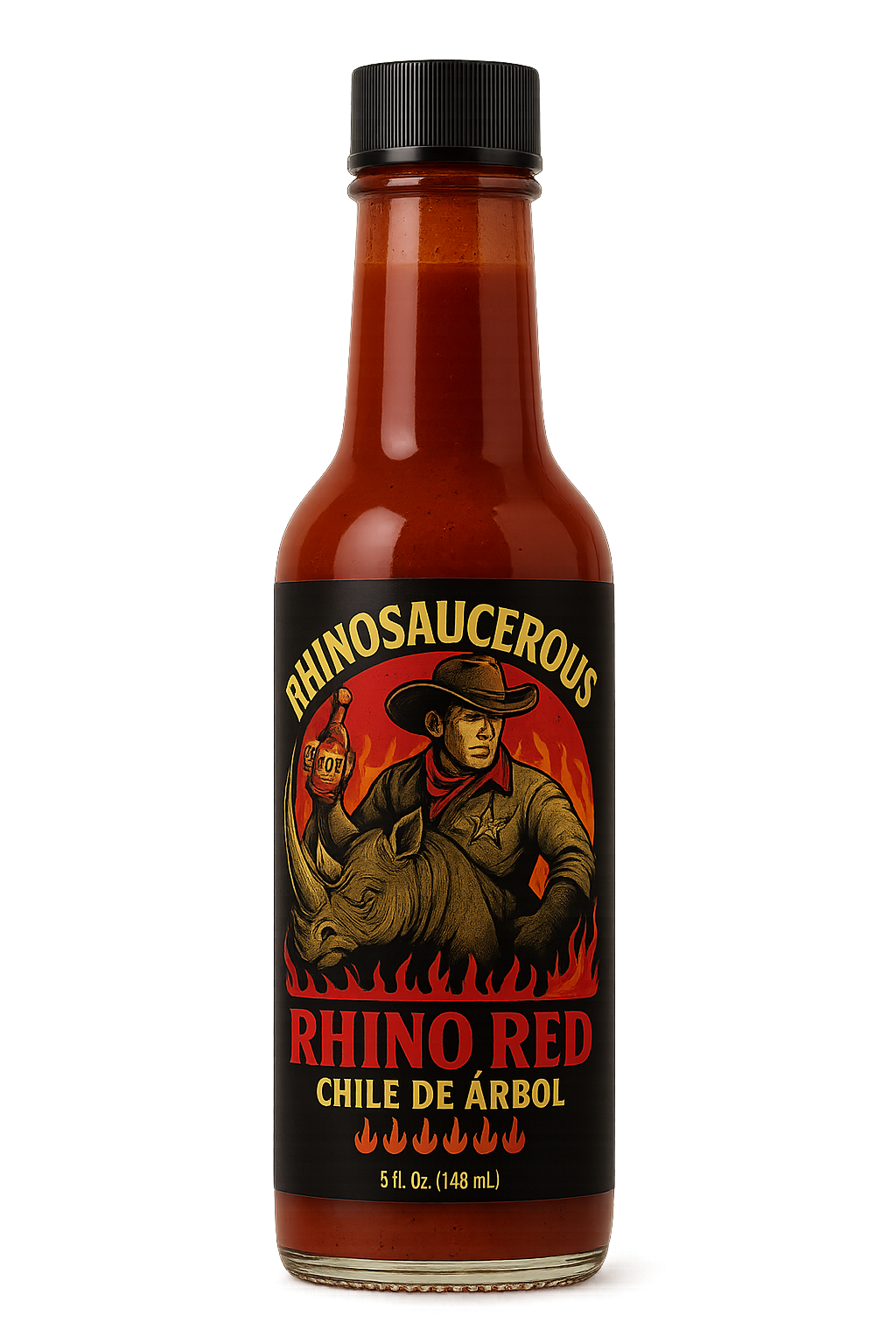 Rhino Red Hot Sauce – Chile de Árbol Heat (7/10)